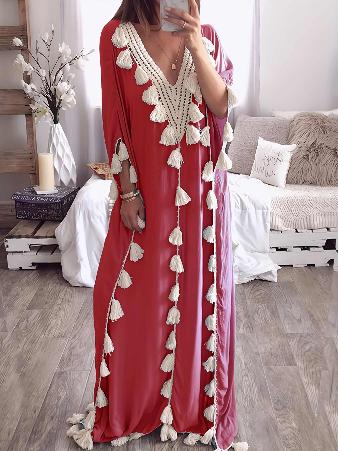 Caftan Femme à pompons