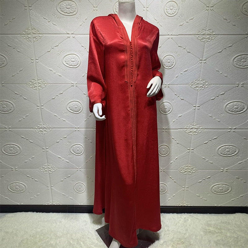 Abaya longue à capuche