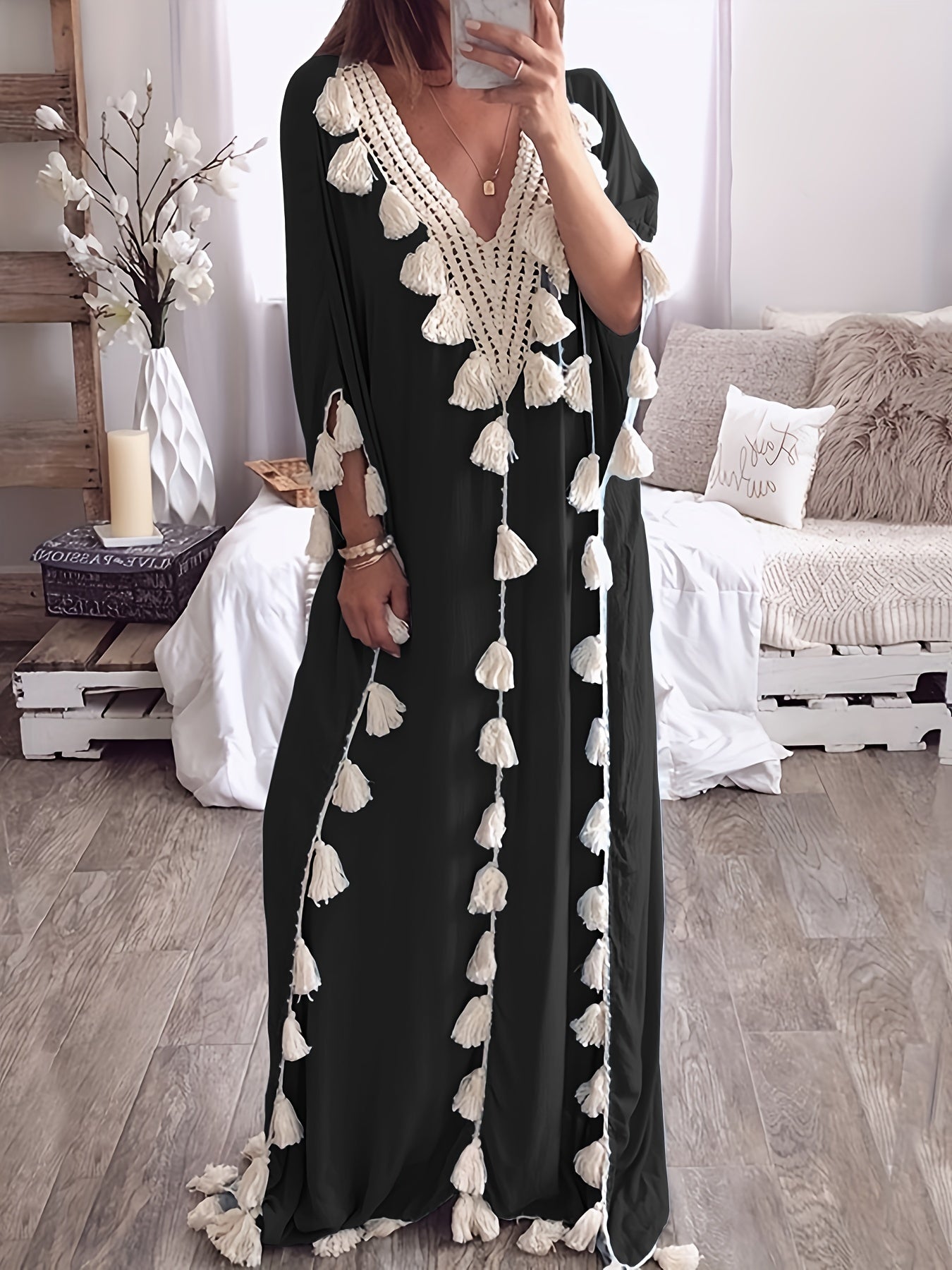 Caftan Femme à pompons