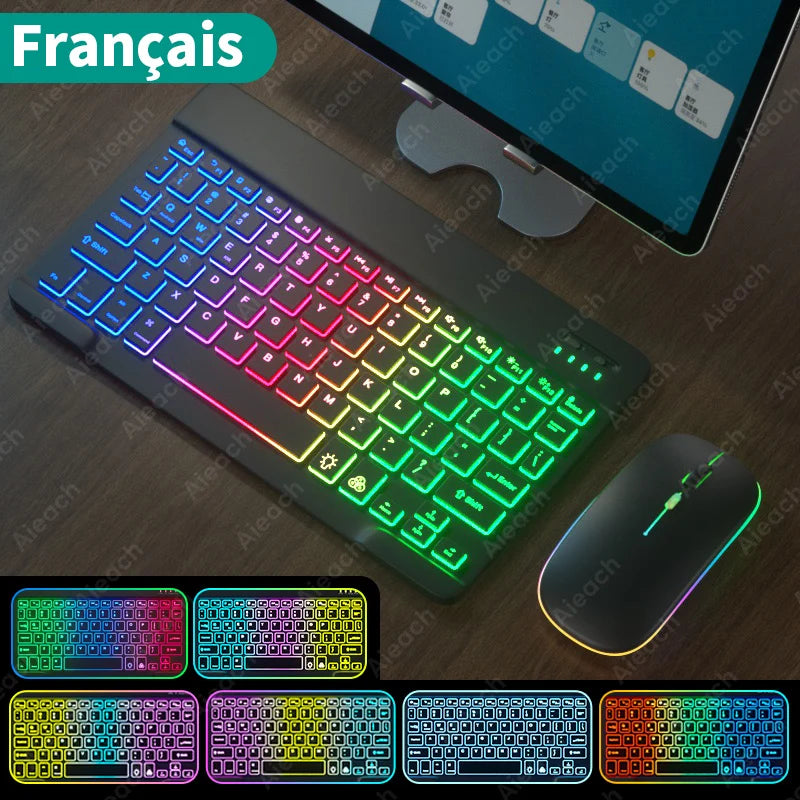 Clavier lumineux sans fil avec sa souris