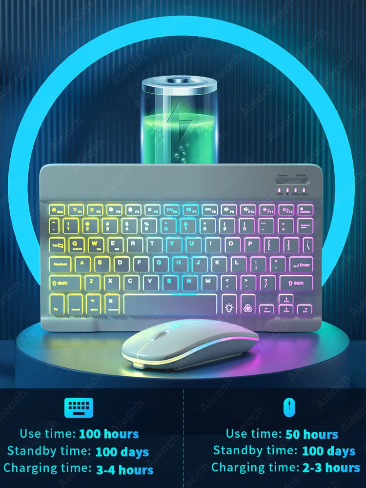 Clavier lumineux sans fil avec sa souris