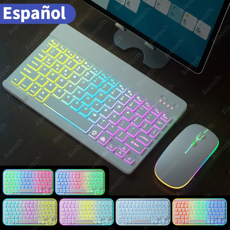 Clavier lumineux sans fil avec sa souris