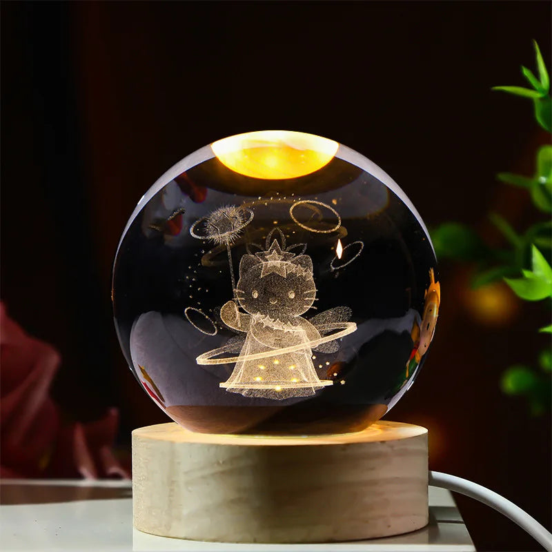 Lampe de chevet Boule de cristal 3D