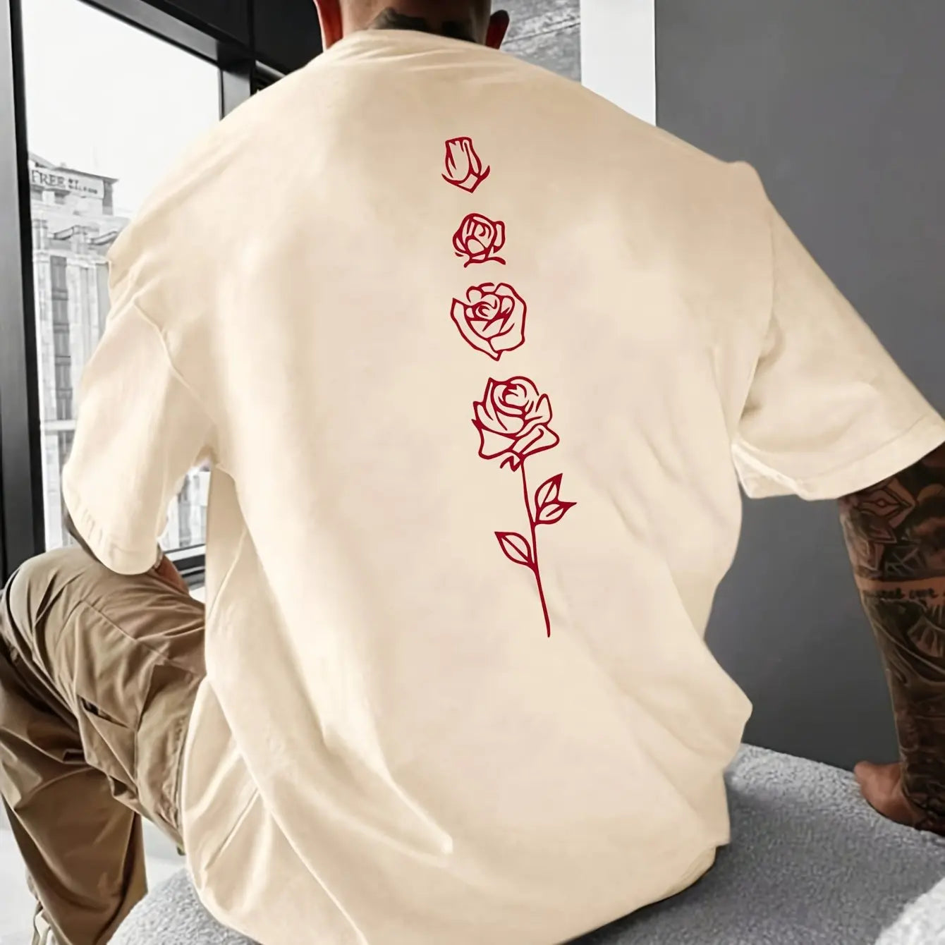 T-Shirt Hommes LOOSE RED ROSE