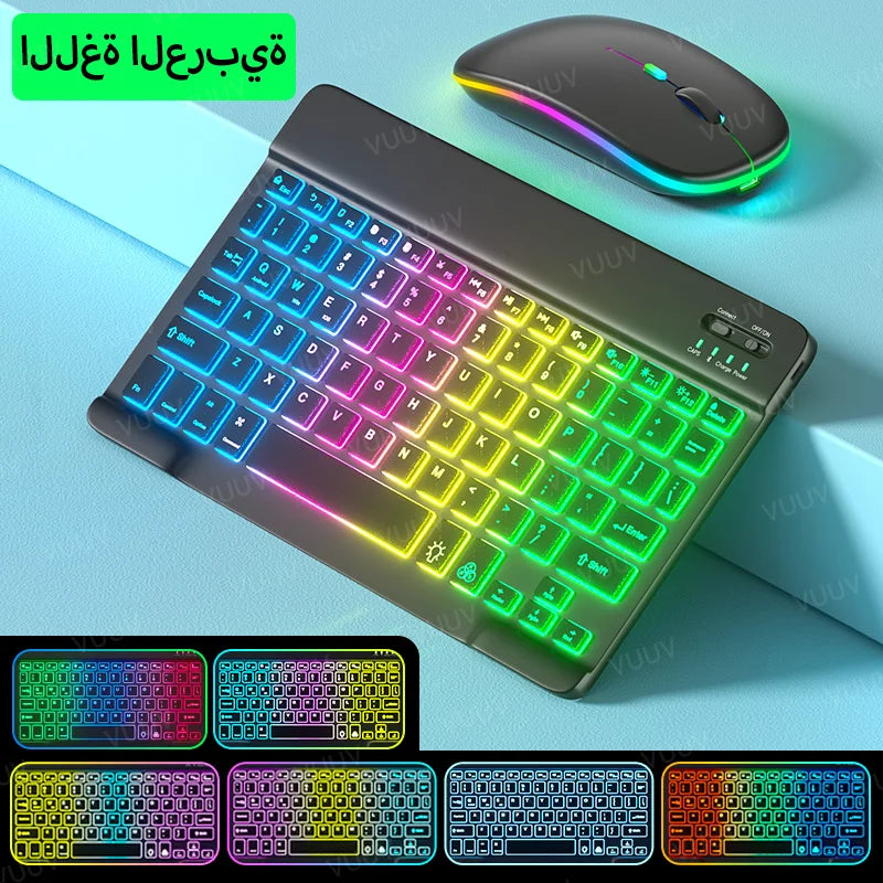 Clavier lumineux sans fil avec sa souris