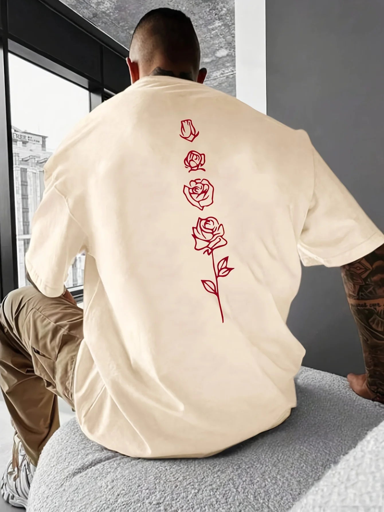 T-Shirt Hommes LOOSE RED ROSE