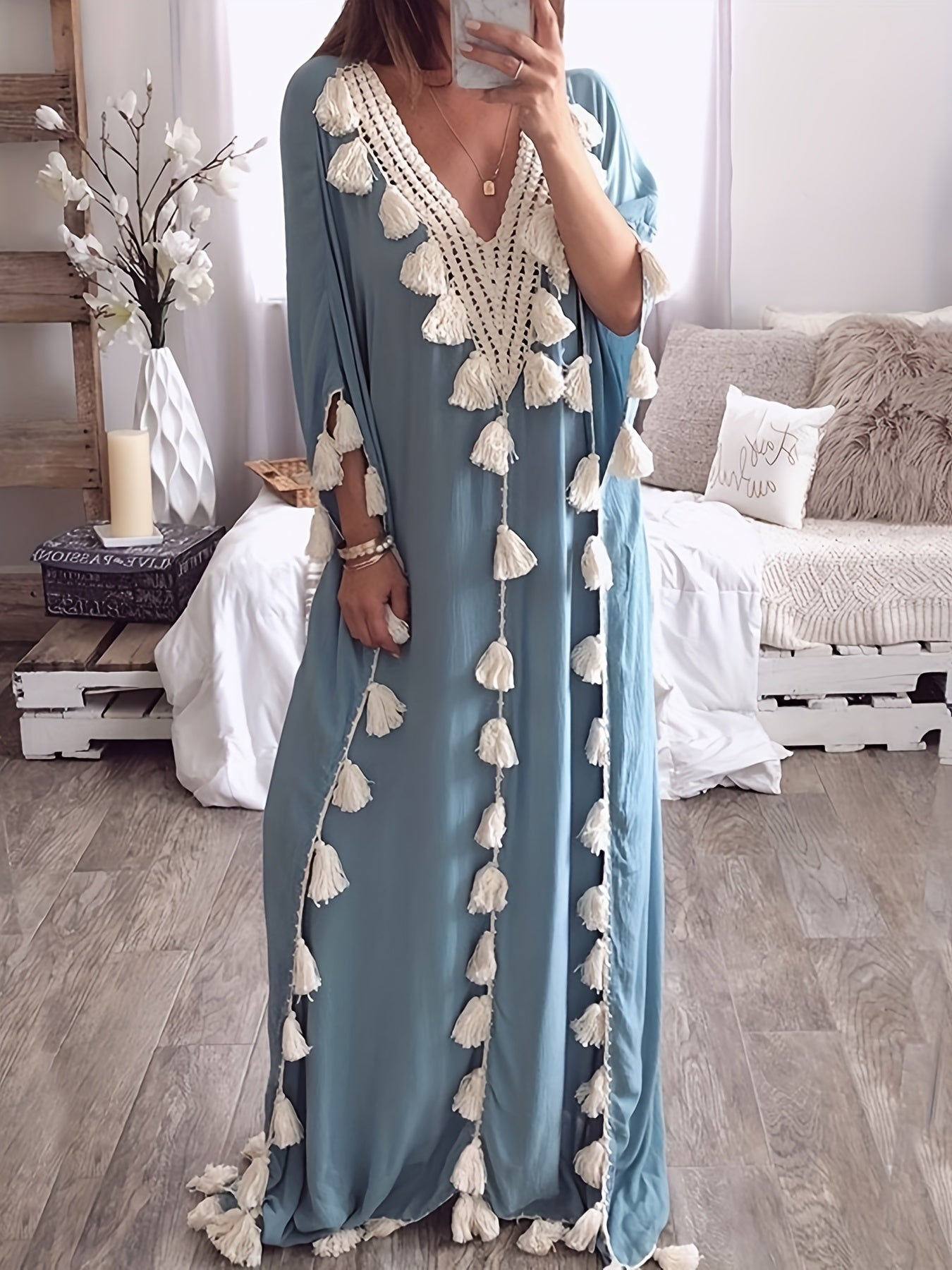 Caftan Femme à pompons
